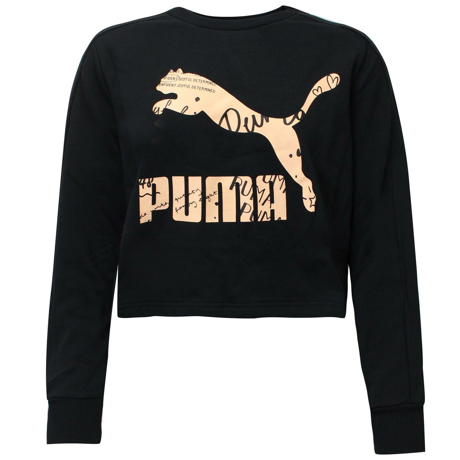 Puma Classics Logo Crew Sweatshirt Graphic Logo Black 595906 71 Image