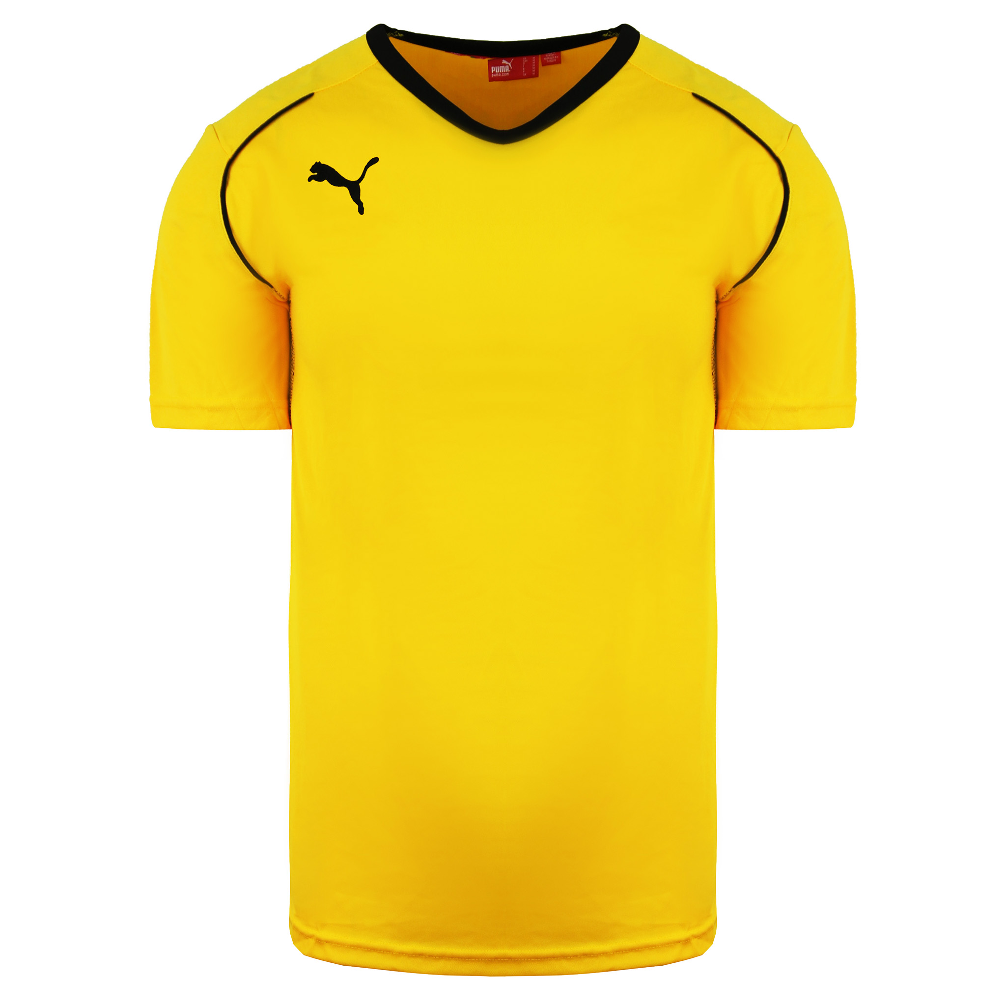 Puma V5.08 Kurzarm-Hemd V-Ausschnitt gelber Herren Fußballtop 700471 07 Image