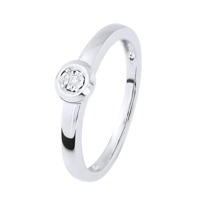 Diamant Solitär Ring 0,010 0,50 Karat Karat Illusion Weißgold Image