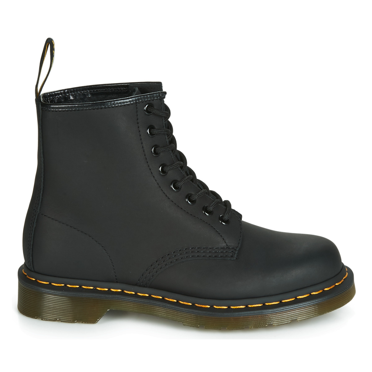 Dr. Martens Laars 1460 Schwarz fettige Stiefel Schwarz
