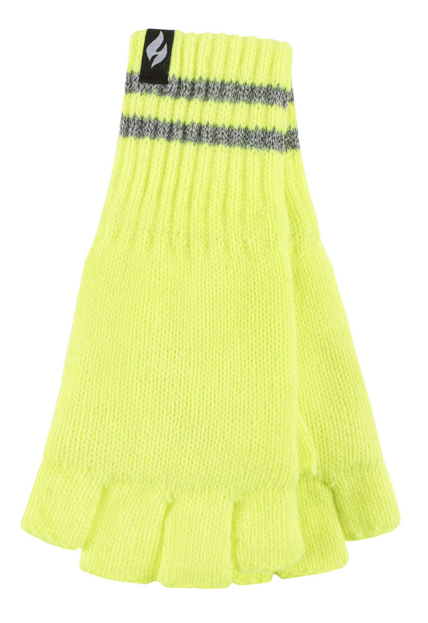 Herren gestrickt fingerlose reflektierende Handschuhe für Winter | Wärmehalter | Thermal Hi Viz Arbeitshandschuhe - gelb Image