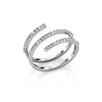 Spiralförmiger Ring - Silber und Kristall Image