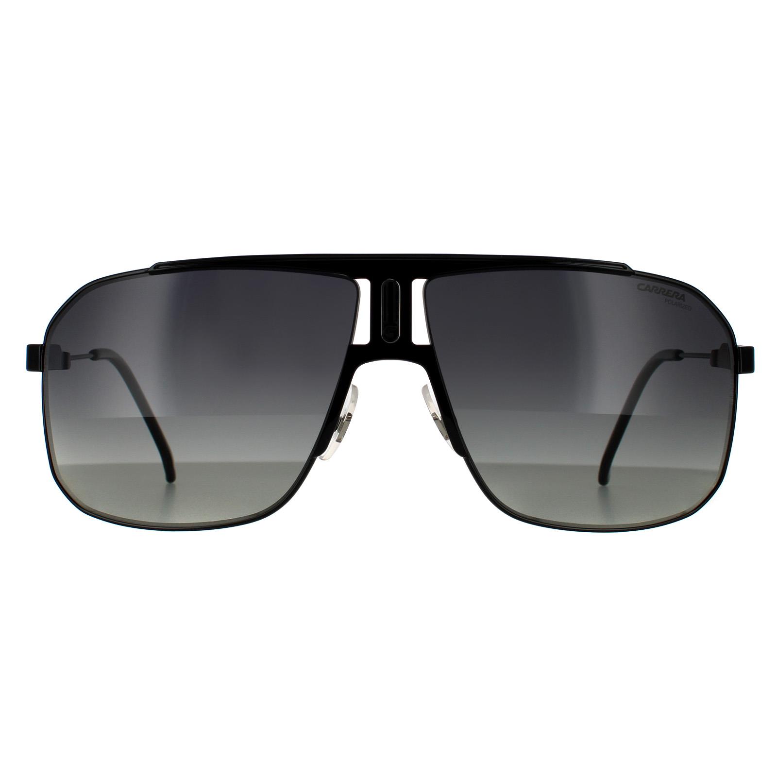 Carrera Rectangle Mens Schwarz Grau Gradient Polarisierte Sonnenbrille Image