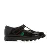 Kickers Kinder Fragma T-Bar Patent Schuhe für Mädchen in Schwarz