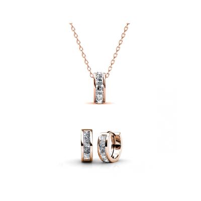 Quadratischer Reifensatz und Box - Rose Gold und Kristall Image