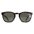 Saint Laurent Quadratische Unisex-Sonnenbrille dunkel Havanna Grau SL 28 SLIM