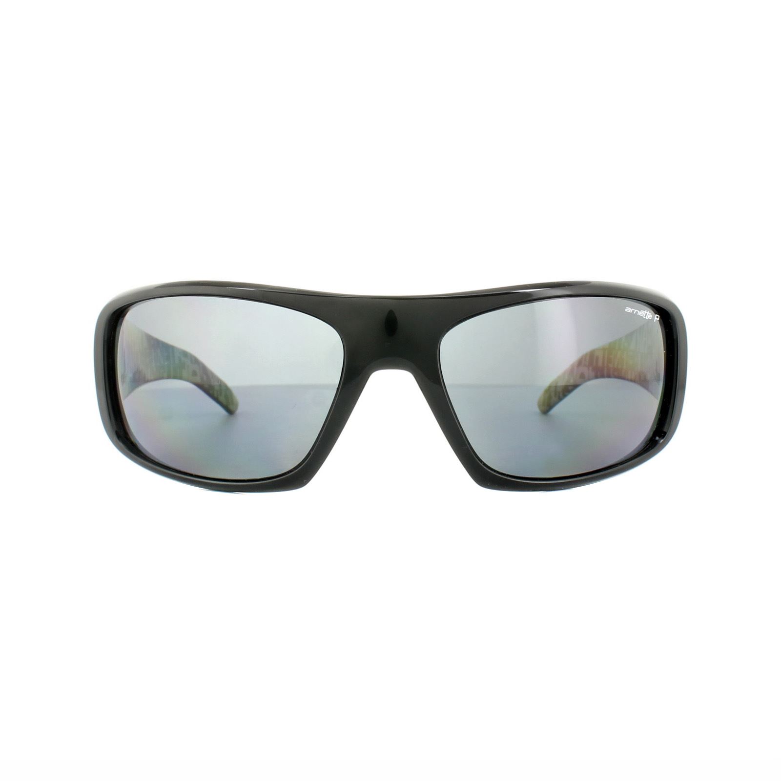 Arnette Lunettes De Soleil Hot Shot Chaud 4182 214981 Graphiques Noirs Polis À L'intérieur Gris Polarisé Image