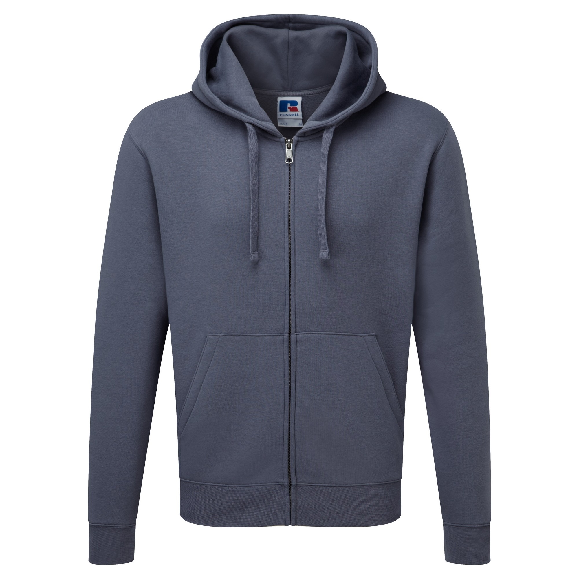 Russell Mens Authentic Full Zip Hooded Sweatshirt / Hoodie (Convoy Grau) Image