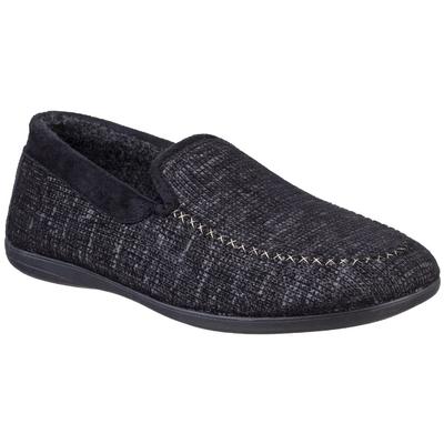 Cotswold Herren Stanley Moc Toe Full Slipper (Schwarz) Image