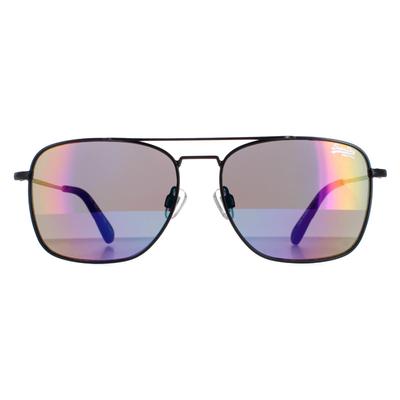 Superdry Trident SDS 004 matte black oil slick mirror sunglasses Image