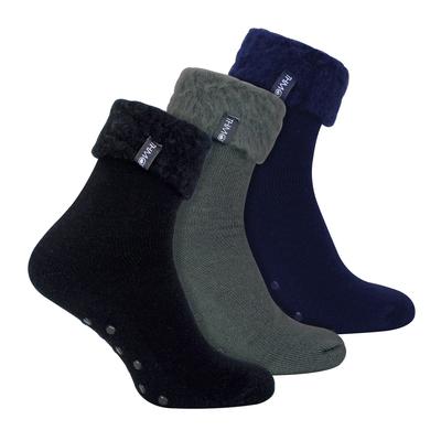 3er-Pack Herren-Bettsocken mit Griffen | THMO | Kuschelige Thermo-Pantoffel-Lounge-Socken - sortiert Image
