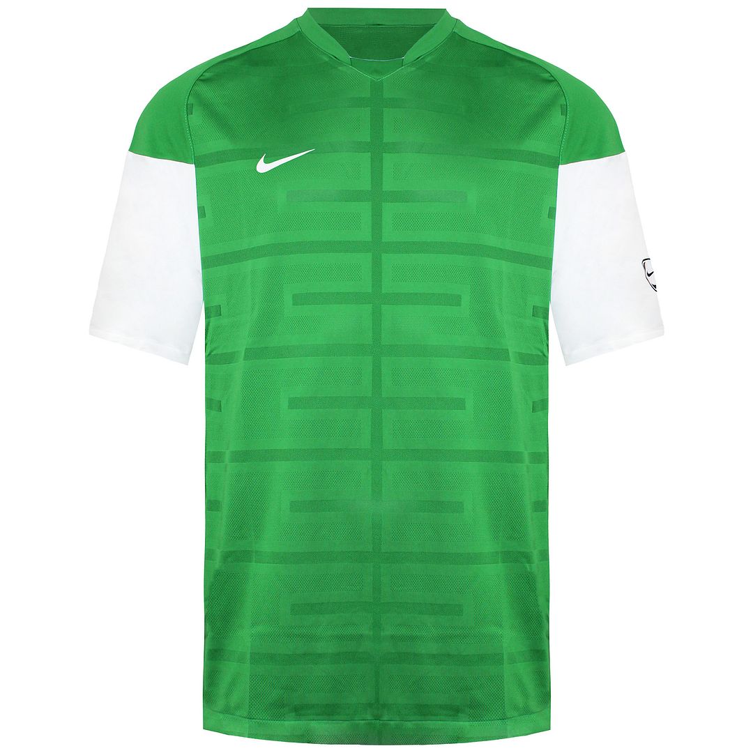 Nike -Logo Herren Grün/weißer Fußballtop Image