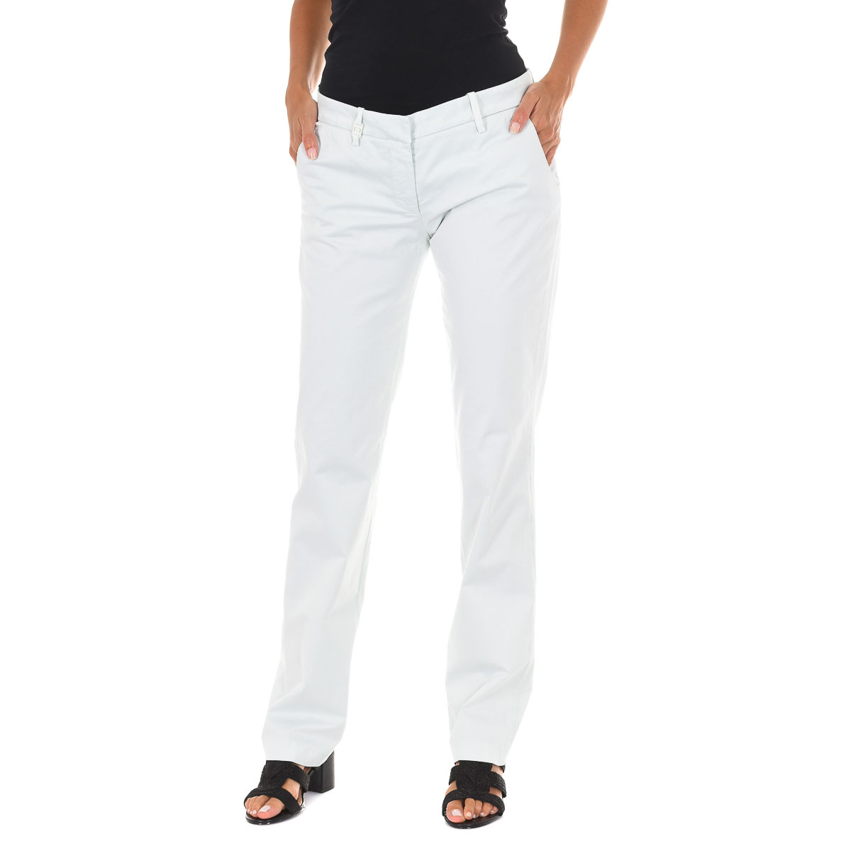 Lange Hose im chinesischen Stil mit geradem Saum 70DBF0028-R123 Frau Image