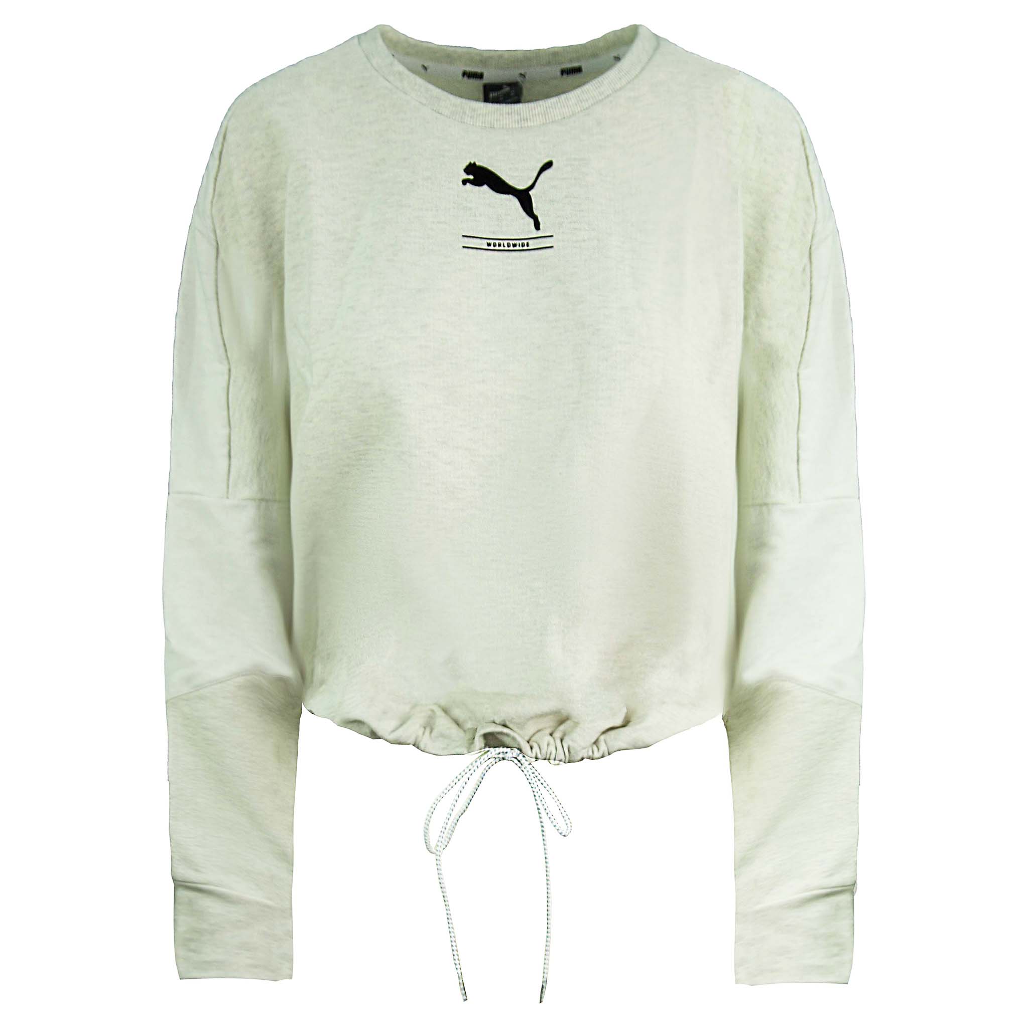 Puma entspannte Passform Nu-Tility Crewneck Langarm Weiße Frauen Sweatshirt 581378 19 Image