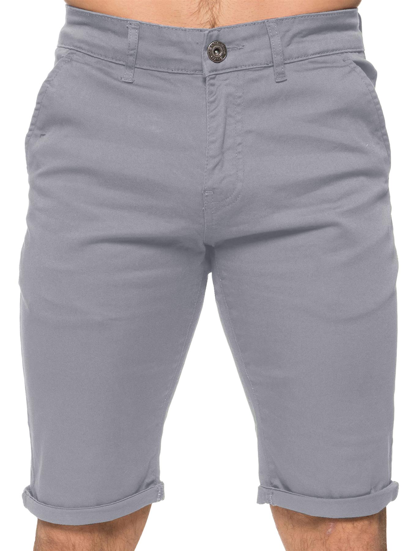 Enzo Herren Slim Fit Stretch Chino Shorts Image