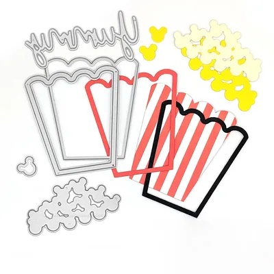 Popcorn Shaker Cutting Dies Disney Diecut for DIY Scrapbooking Decorative Paper Card Crafts Making