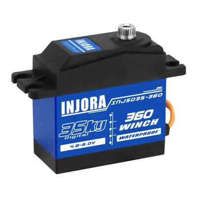Waterproof 35KG 360° Rotation Digital Servo INJS035-360 Winch Spool for RC Crawler Car Boat Model