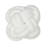 Knot Pillow Ball Xmas Decorative Throw Pillow Floor Cushion with Soft Plush for Couch Knotted Square Pillow Dorm Room Decor-White