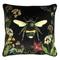 Evans Lichfield Midnight Garden Bee Piped Floral Square Feather Filled Cushion - Black - One Size | Evans Lichfield Sale | Discount Designer Brands