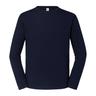 Fruit of the Loom Mens Iconic 195 Premium Ringspun Cotton Long-Sleeved T-Shirt (Deep Navy) - Blue - Size Small