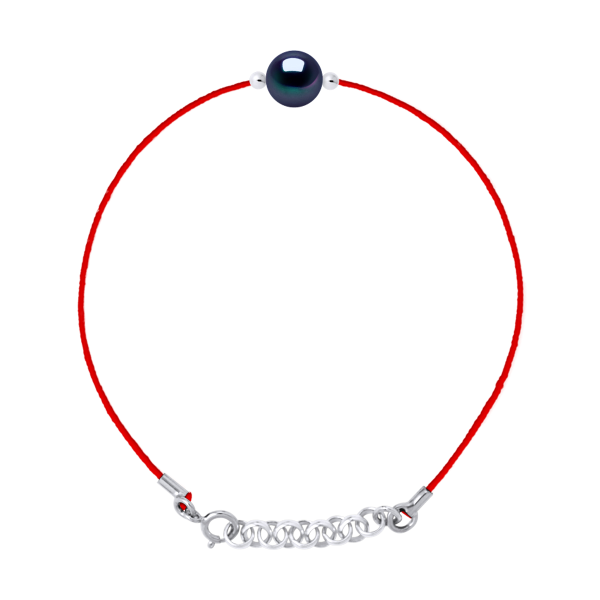 Diadema Womens - Bracelet - Red Nylon - Freshwater Pearl - Black Tahiti - One Size | Diadema Sale | Discount Designer Brands