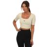 Castore Womens Active Contour Crop Top in Beige - Size 6 UK | Castore Sale | Discount Designer Brands