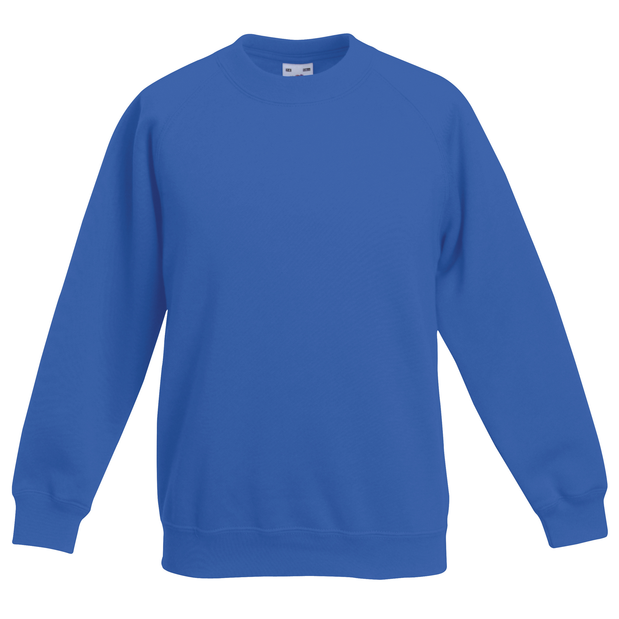 Fruit of the Loom Childrens Unisex Raglan Sleeve Sweatshirt (pack of 2) (royal) - Blue - Size 12-13Y