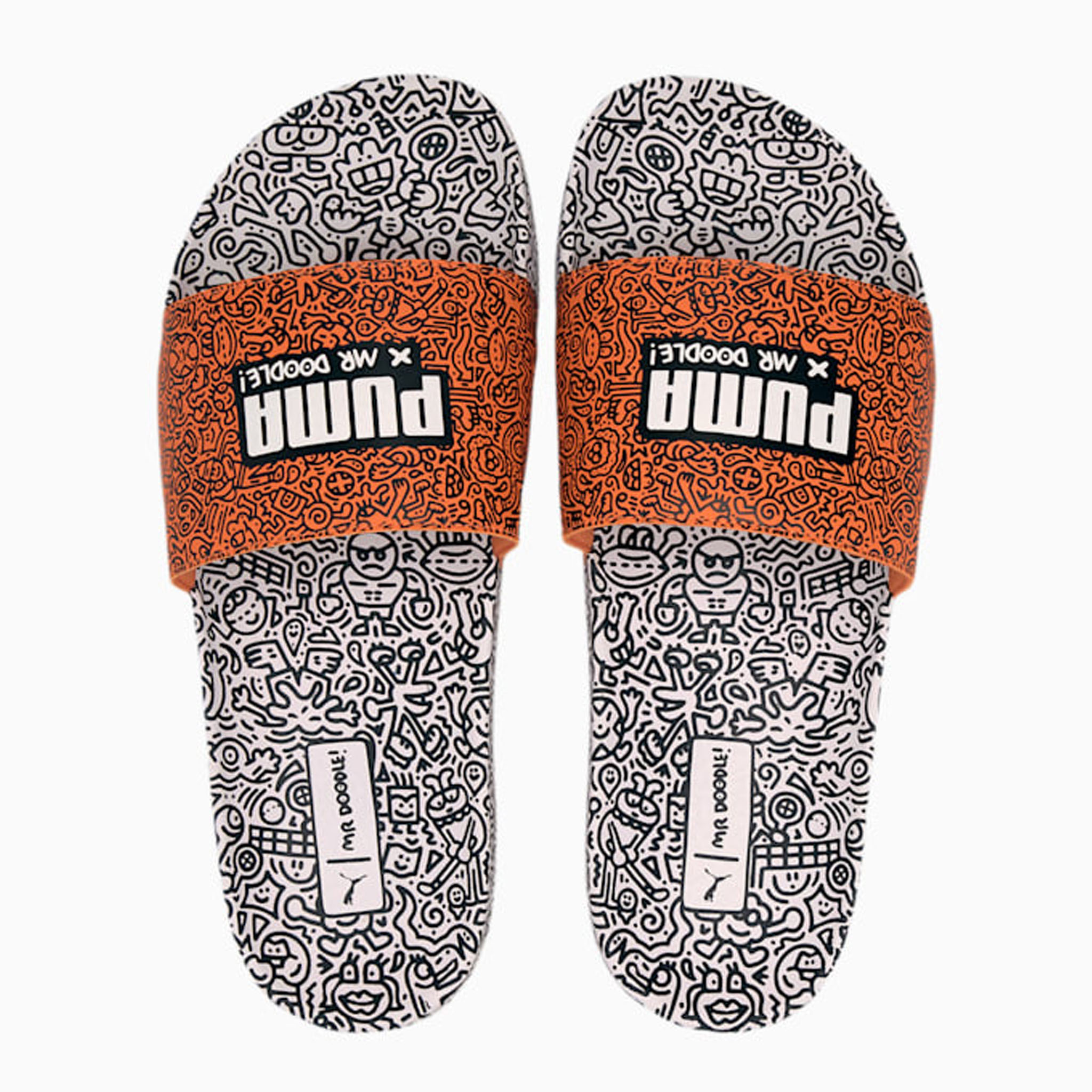 Puma x Mr Doodle Leadcat 20 Multicolor Womens Sliders - Multicolour - Size UK 4 | Puma Sale | Discount Designer Brands