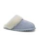 Aus Wooli Womens Sheepskin Wool Shelley Slippers - Blue Leather - Size UK 3 | Aus Wooli Sale | Discount Designer Brands