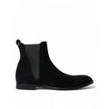 Dolce & Gabbana Mens Suede Leather Mid Calf Boots - Black - Size EU 44 | Dolce & Gabbana Sale | Discount Designer Brands