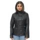 Infinity Leather Womens Military Style Biker Jacket-phoenix - Black - Size 8 UK | Infinity Leather Sale | Discount Designer Brands