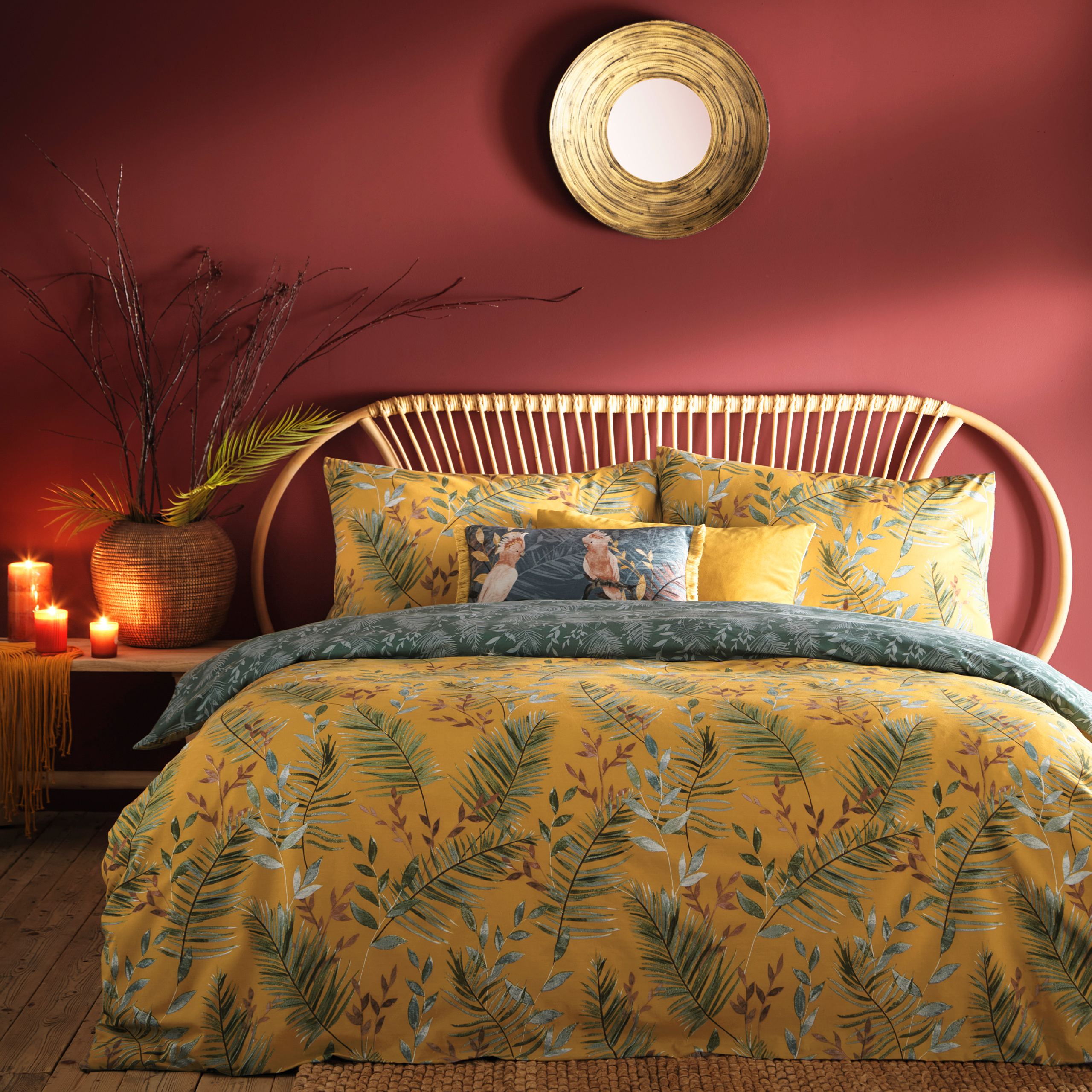 furn. Mazari Duvet Set - Yellow Cotton - Size Double | furn. Sale | Discount Designer Brands