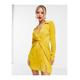 Asos Design Womens Satin Twist Mini Dress With Collar in Gold - Size 12 UK | Asos Design Sale | Discount Designer Brands
