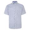 Kam Menswear KAM Big and Tall Mens Check Half Sleeve Shirt - Blue - Size 7XL | Kam Menswear Sale | Discount Designer Brands