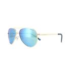 Polaroid Childrens Unisex Kids Aviator Gold Blue Miror Polarized Sunglasses Metal - One Size | Polaroid Sale | Discount Designer Brands