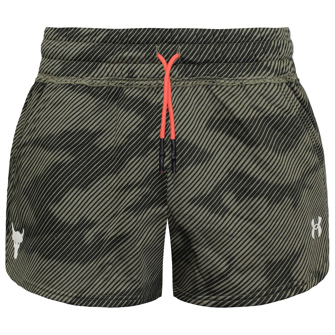 Under Armour Project Rock Womens Green Fleece Printed Shorts - Size X-small | Under Armour Sale | Discount Designer Brands