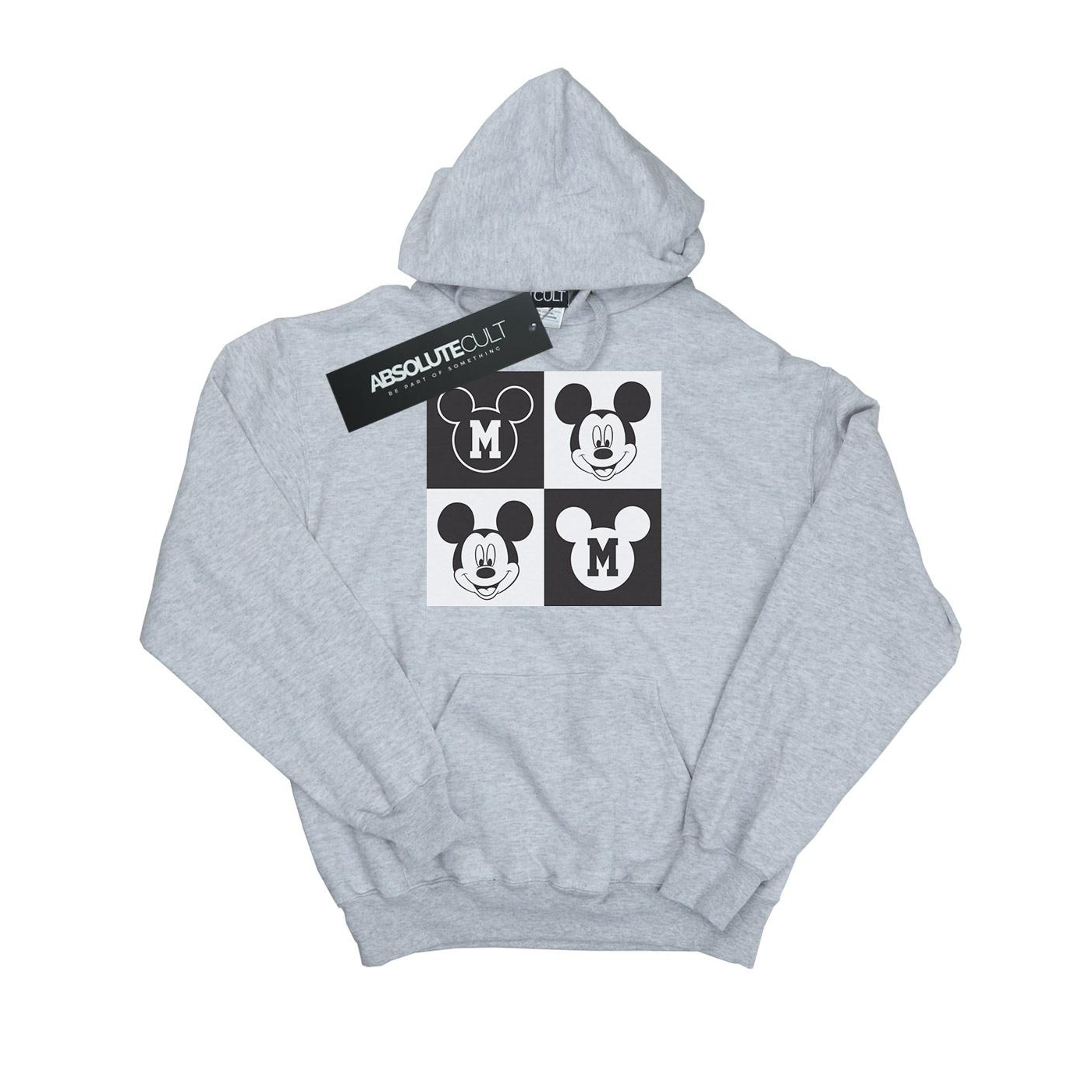 Disney Boys Mickey Mouse Smiling Squares Hoodie (sports Grey) - Light Grey - Size 9-11Y | Disney Sale | Discount Designer Brands