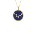 Latelita Womens Zodiac Lapis Lazuli Gemstone Star Constellation Pendant Necklace Gold Pisces - Blue Sterling Silver - One Size