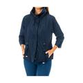 La Martina Womens Long-sleeved High-neck Jacket With Adjustable Drawstring at Mid-waist LWO004 - Blue - Size Small