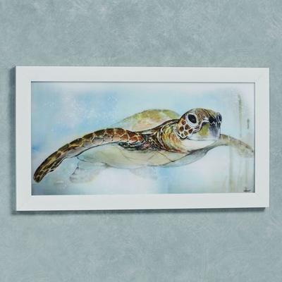 Majestic Sea Turtle Framed Wall Art Brown , Brown