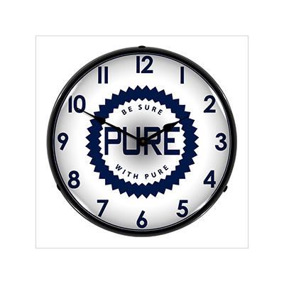 Collectable Sign and Clock Pure Oil Backlit Wall Clock