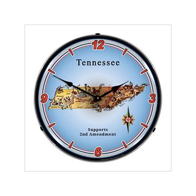 Collectable Sign and Clock Tennessee Supports the 2nd Amendment Backlit Wall Clock