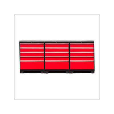 NewAge Garage Cabinets PRO Red 4-Piece Workbench Set with Stainless Steel Top
