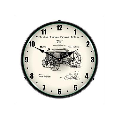 Collectable Sign and Clock 1919 Ford Tractor Patent Blueprint Backlit Wall Clock