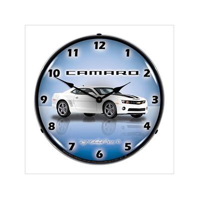 Collectable Sign and Clock Camaro G5 Summit White Backlit Wall Clock