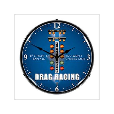 Collectable Sign and Clock Drag Racing Backlit Wall Clock