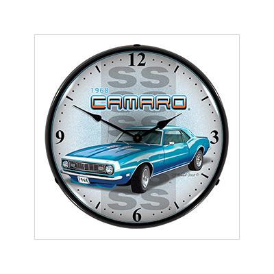 Collectable Sign and Clock 1968 Chevy Camaro SS Backlit Wall Clock