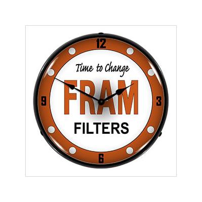 Collectable Sign and Clock FRAM Filters Backlit Wall Clock