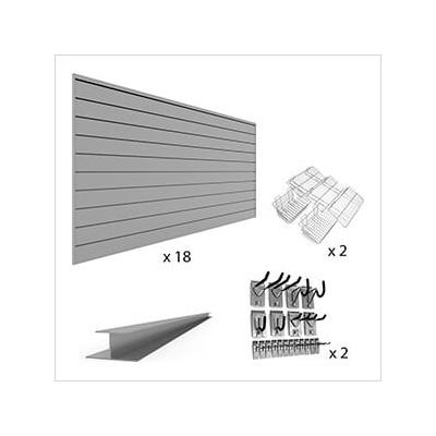 Proslat Complete Slatwall Wall Storage Bundle (Light Grey)