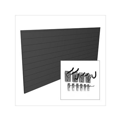 Proslat 8' x 4' PVC Wall Slatwall Mini Bundle (Charcoal)